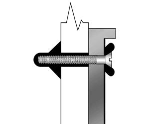 Toggle bolt with rosette for mounting a plaque on drywall or a hollow wall