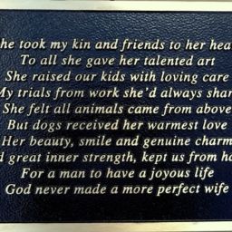 A More Perfect Wife Recognition Plaque