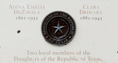 Alamo Daughters of the Republic Memorial Plaque