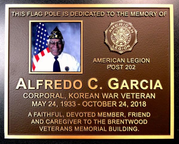 Alfredo Garcia Memorial Plaque