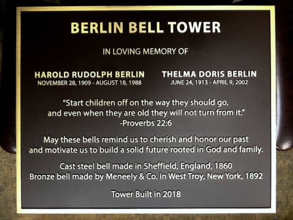 Berlin Bell Tower Memorial Plaque