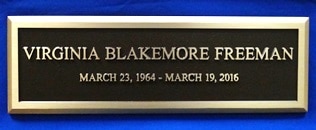 Blakemore Brass Memorial Plaque