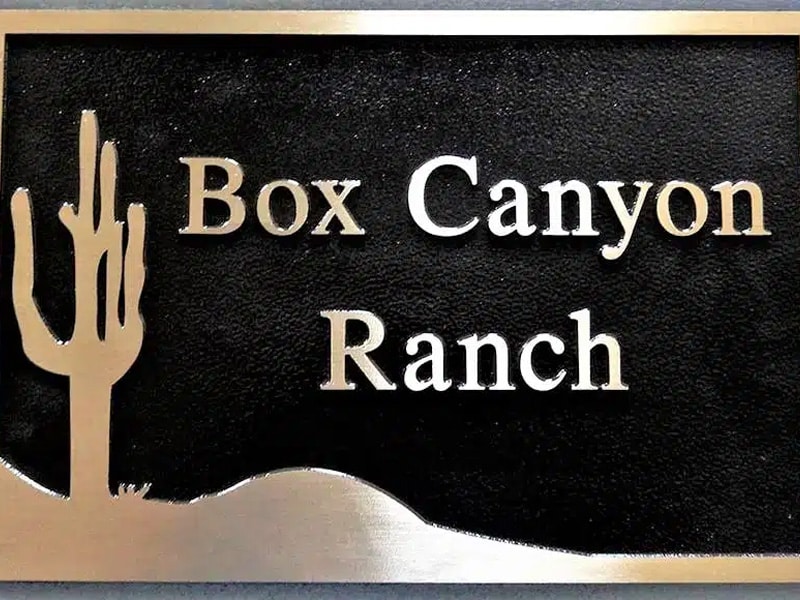 Bronze Address Plaque Box Canyon Ranch 1 1 - Marcoza Castings