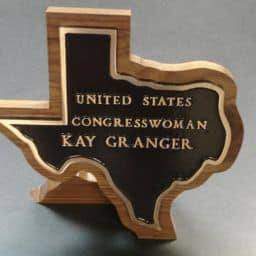 Bronze Desk Marker in the Shape of Texas