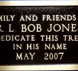 Bob Jones Bronze Memorial Plaque