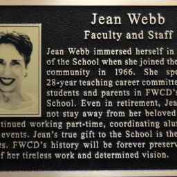 Jean Webb Recognition Plaque