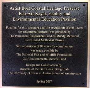 UT Austin Coastal Preserve Donor Plaque