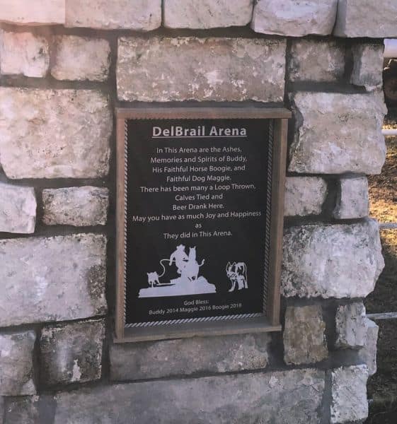 DelBrail Arena Memorial Plaque