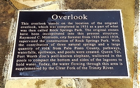 Fort Worth Botanical Garden Bronze Overlook Plaque
