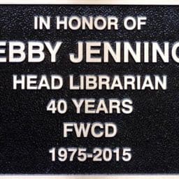 Debbie Jennings Memorial and Dedication Plaque