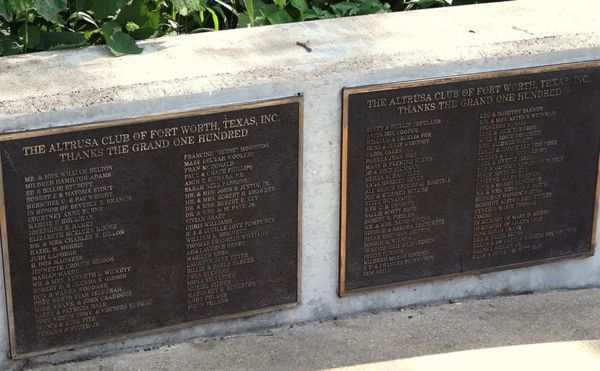 Fort Worth Botanic Garden Bronze Donor Recognition Plaque