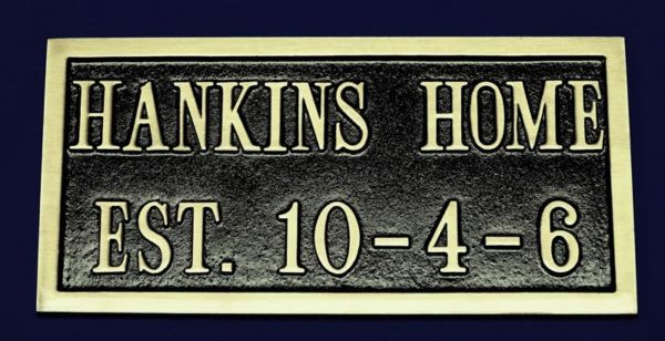 Hankins Home Bronze Address Plate