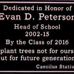 Head of School Dedication Plaque
