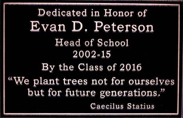 Head of School Dedication Plaque