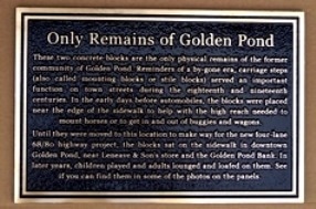Historical Golden Pond Recognition Plaque