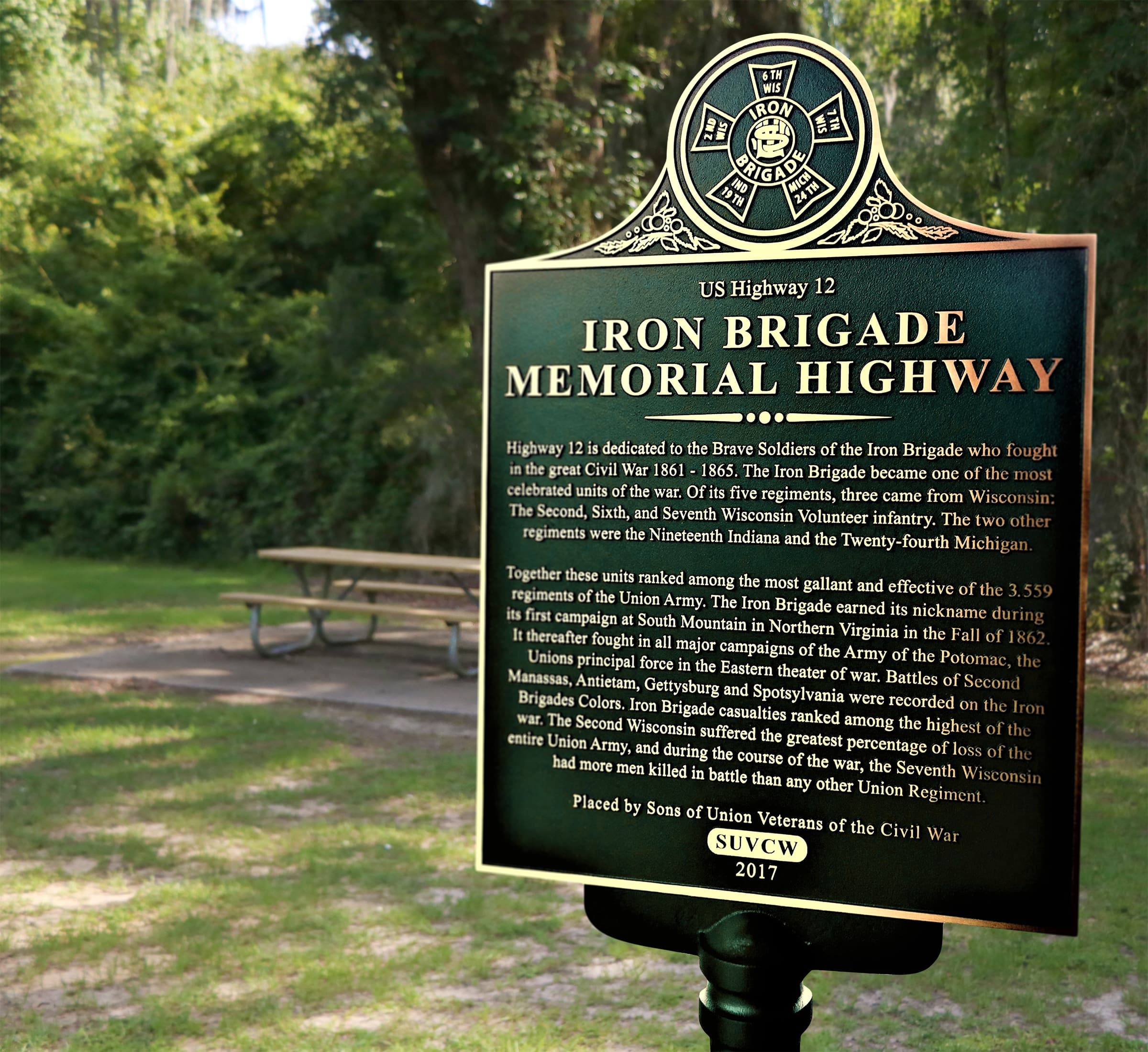 Iron Brigade roadside plaque in Wisconsin - MARCOZA Castings.