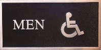 Men's Room with Handicapped Symbol Bronze Sign Marker