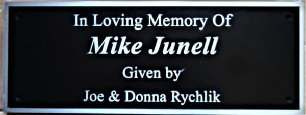 Memorial aluminun plaque