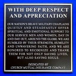 Military Chaplins Dedication Plaque