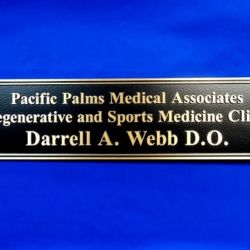 Pacific Palms Medical Bronze Nameplate