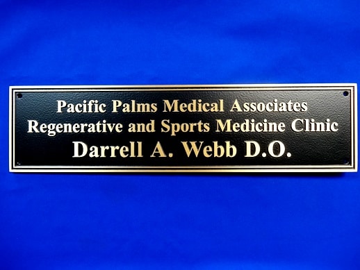 Pacific Palms Medical Bronze Nameplate