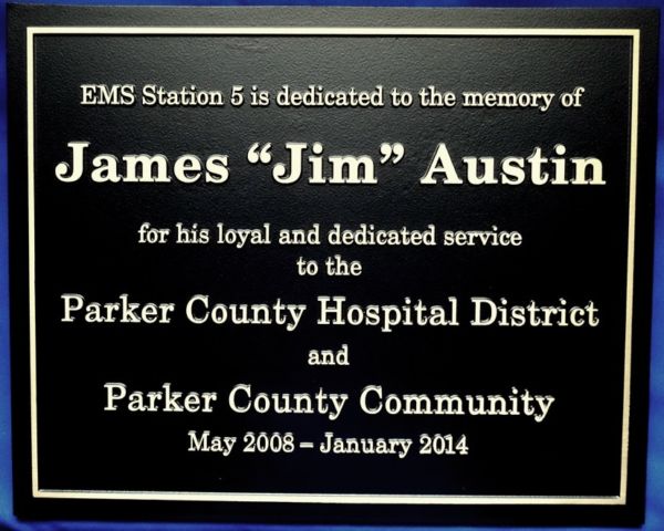 Parker City Hospital Dedication Plaque