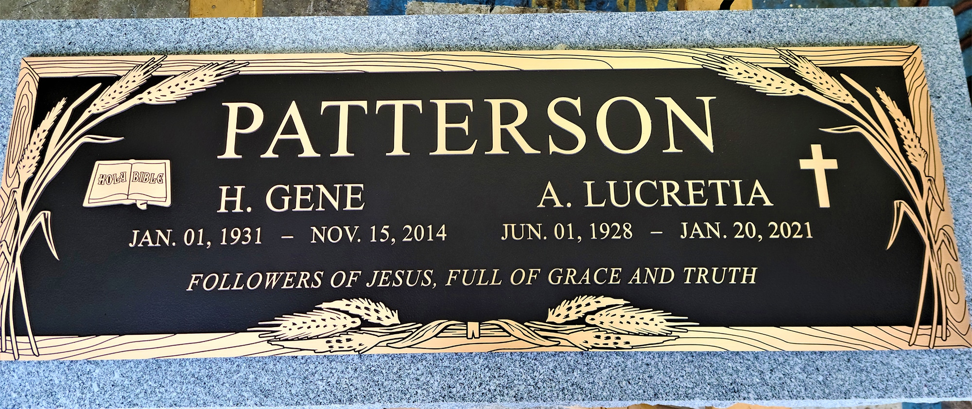 44x14 bronze memorial custom border