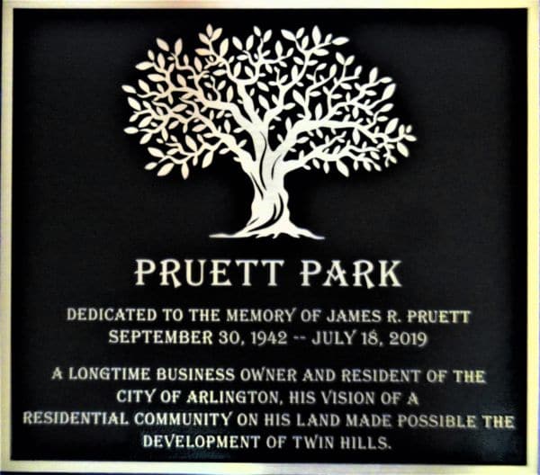 James Pruett bronze plaque