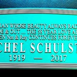 Rachel Schulster Memorial Plaque