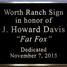 Worth Ranch Recognition Plaque
