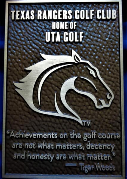 Texas Rangers Golf Club Bronze Plaque 1 - Marcoza Castings