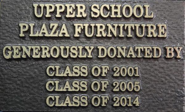Trinity Valley Plaza Furniture Donor Plaque