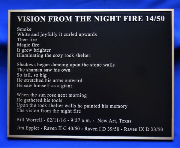 Vision-night-fire-bronze-dedication-plaque - Marcoza Castings