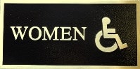 Women's Room with Handicapped Symbol Bronze Sign Marker