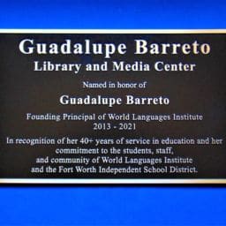 Library Media Center bronze plaque
