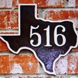Address Plate In the Shape of Texas