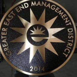 Greater East End Management District Marker