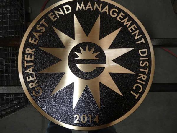 Greater East End Management District Marker