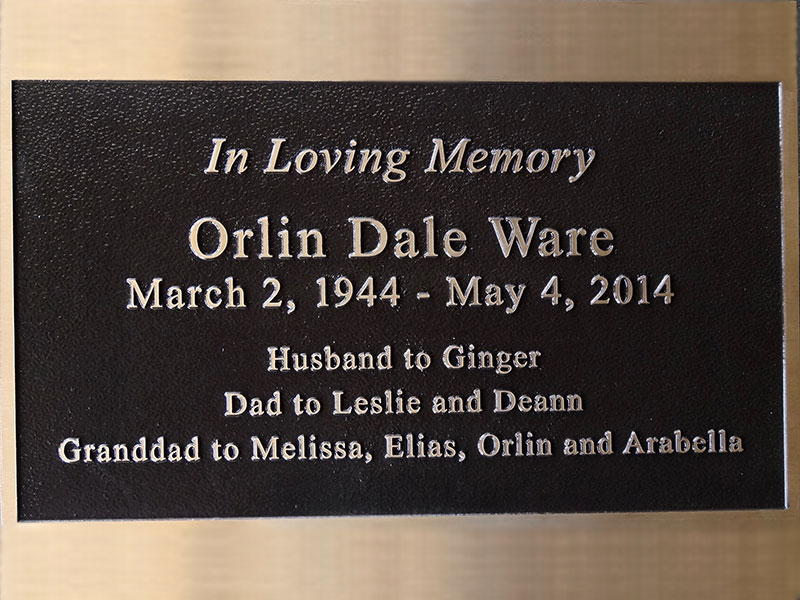 Ware Memorial Plaque