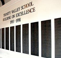 Trinity Valley School Bronze Lettering