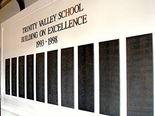 Trinity Valley School Bronze Lettering